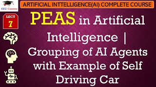 L7: PEAS in Artificial Intelligence | Grouping of AI Agents with Example of Self Driving Car | AI screenshot 2
