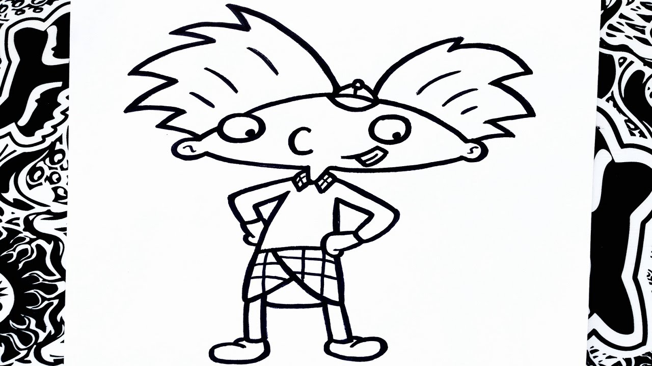 como dibujar a hey arnold a lapiz, how to draw hey arnold characters,...