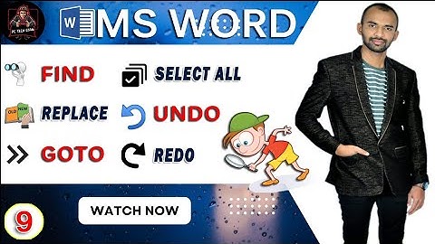 How to use Find, Replace, Goto, Select All, Undo and Redu option in Ms Word..?  #msword #msoffice