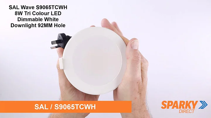 SAL Wave S9065TCWH | 8W Tri Colour LED Dimmable White Downlight | 92MM Hole