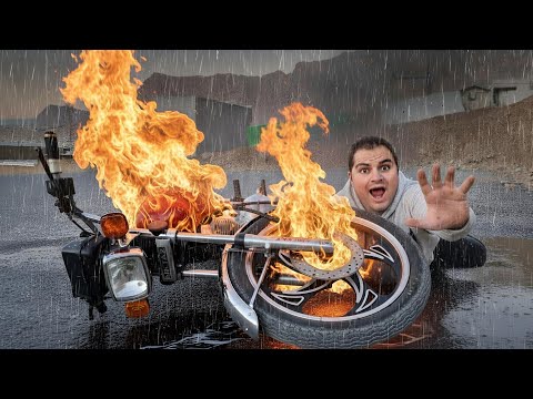 24 ساعت روی موتور اما اتفاق های بدی افتاد بازسازی موتورسیکلت