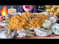 Asmr korean noodles  big spicy momos  dumplings mukbang no talking eating food