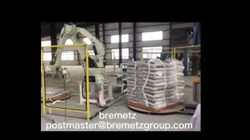 Automatic Flour Robot Palletizer and Wrapping Machine, Bremetz
