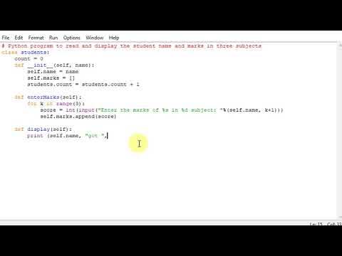 Python program to read and display the student name and marks in three ...