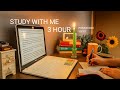 3 HOUR STUDY WITH ME | Background noise, Rain Sounds, 10-min break, No Music, Study with Goodi 📚