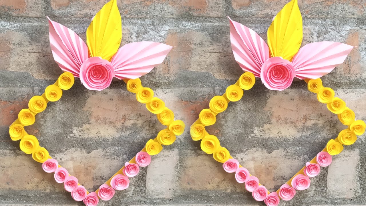Paper Flower Wall Hanging, DIY Hanging Flower, Wall Decoration ideas