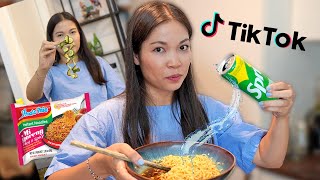 ich esse virale TikTok Gerichte (Ramen + Sprite?!)