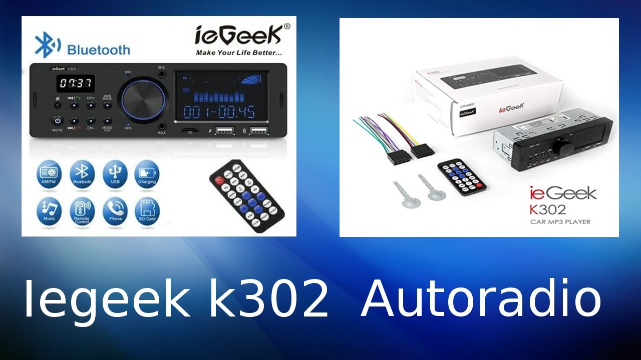 IEGEEK K302 AUTORADIO BLUETOOTH USB 1 DIN - UNBOXING #iegeek #autoradio  #bluetooth 