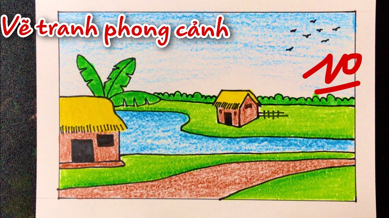 Cùng thưởng thức Đề tài vẽ phong cảnh quê hương với những bức tranh tuyệt đẹp