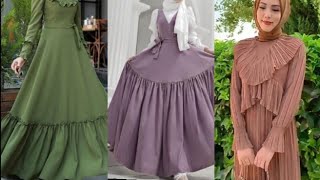 موديلات فساتين محجبات لعيد الفطر models of veiled dresses for Eid موضة_ربيع_2023.  fashion