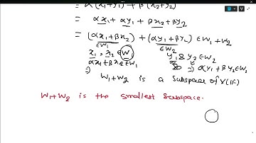 W1+W2 is The Smallest Subspace Containing W1 And W2 || GATE(MA) /CSIR NET/JAM || Linear Algebra|| L3