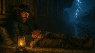 Thunderstorm Shelter: Arthur Sleeps Peacefully on the Train Station Porch at Night | RDR2 ASMR