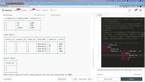 猩猩的乐园 Leetcode 1082 Sales Analysis I