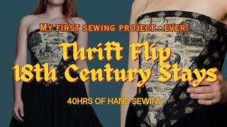 I HAND SEWED A CORSET - my first sewing project #thriftflip #18thcentury #corset