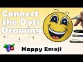 Connect the Dots Drawing - HAPPY EMOJI - Kids Drawing Tutorial Easy - Beginner Drawing Step By Step