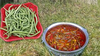 Beans aur tamatar ki recipe banayi mud stove pai/ Delicious food/ Mudstove recipe/ Beans with Tomato