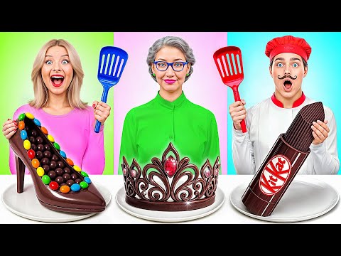 أنا مقابل جدتي في تحدي تحضير الطعام حيل طبخ مضحكة Candy DO 