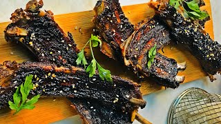 Bbq ribs with roasted potato wedges- eid special recipe