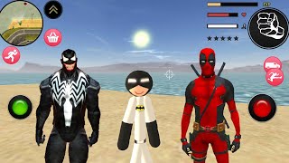 Süper Kahraman Yarasa Çöp - Batman Stickman Rope Hero Spider Gangstar Mafia - Android Gameplay