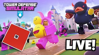 1st Play Tower Defence Simulator EGGHUNT | Roblox Day 4 LIVE w/ Subscribers!