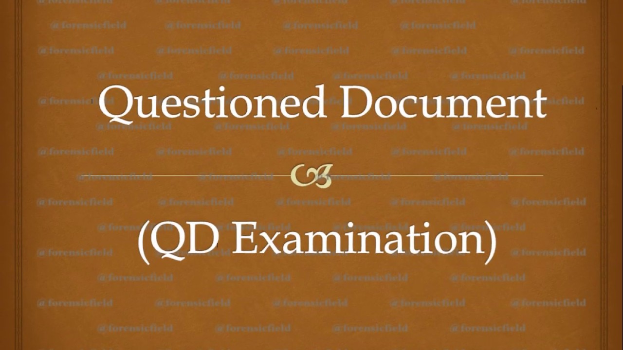 research topics on questioned document examination