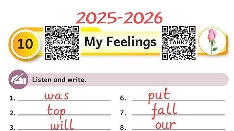 2025-2026 MOTTU ENGLISH UNIT 10 MY FEELINGS Ennum ezhuthum workbook Answers Mottu page no 63-66