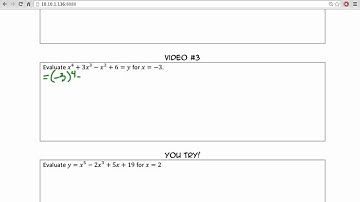Evaluating Functions Video #3