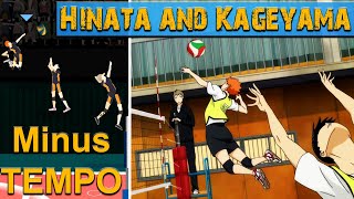 The Spike. Volleyball 3x3. Hinata Shōyō and Kageyama Tobio. Minus Tempo. Karasuno.