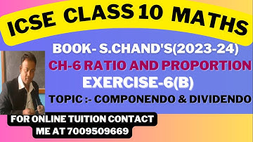 Ch-6 Ratio and Proportion Ex-6(B) Complete From S. Chand