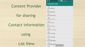 Content Provider for Sharing Contact Information Between Application in Android programming