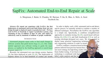 Read a paper: Automated End-to-End Repair at Scale
