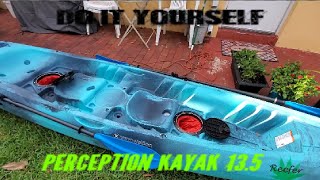 #Perception Rambler 13.5" #kayak #DIY cutouts and #paddle holder installation