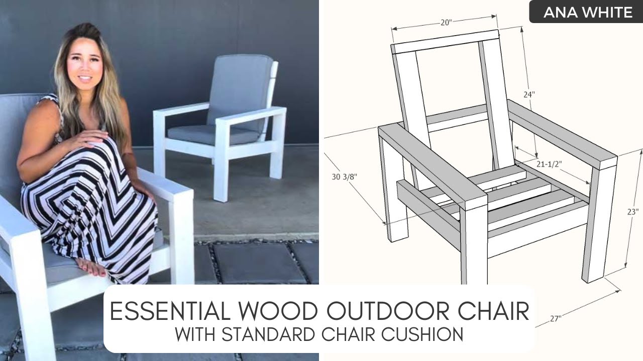 DIY Outdoor Chair with Deep Seat Cushion Design #anawhite #outdoorchair  #diyprojects 