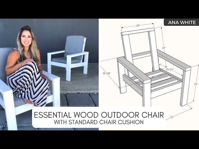 Essential Wood Outdoor Chair Frame for Standard Chair Cushion