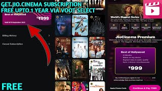 Jio Cinema Subscription free for voot select users |Jio Cinema free