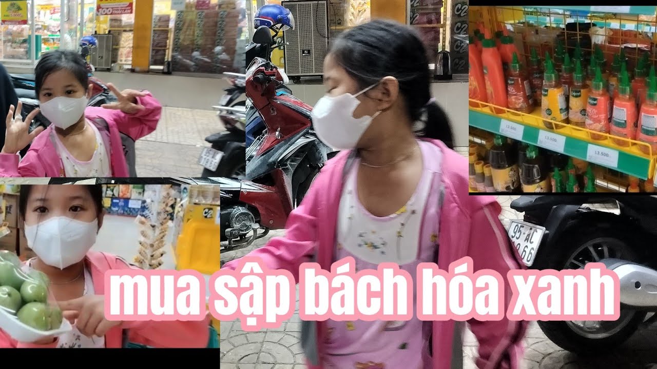 Dẫn hai con đi bách hóa xanh. #dulich #giadinh