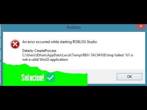 Fix An error occured while starting Roblox Studio. Failed to create key for  RoloxStudioLaucherB.exe 