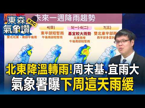 要變天了！明起東北季風襲「北東降溫轉雨」周末基隆.宜蘭雨勢大！氣象署曝「下周這天雨緩」【東森氣象讚】