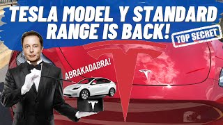 Tesla Standard Range Model Y Back &amp; Still Available Off Menu !