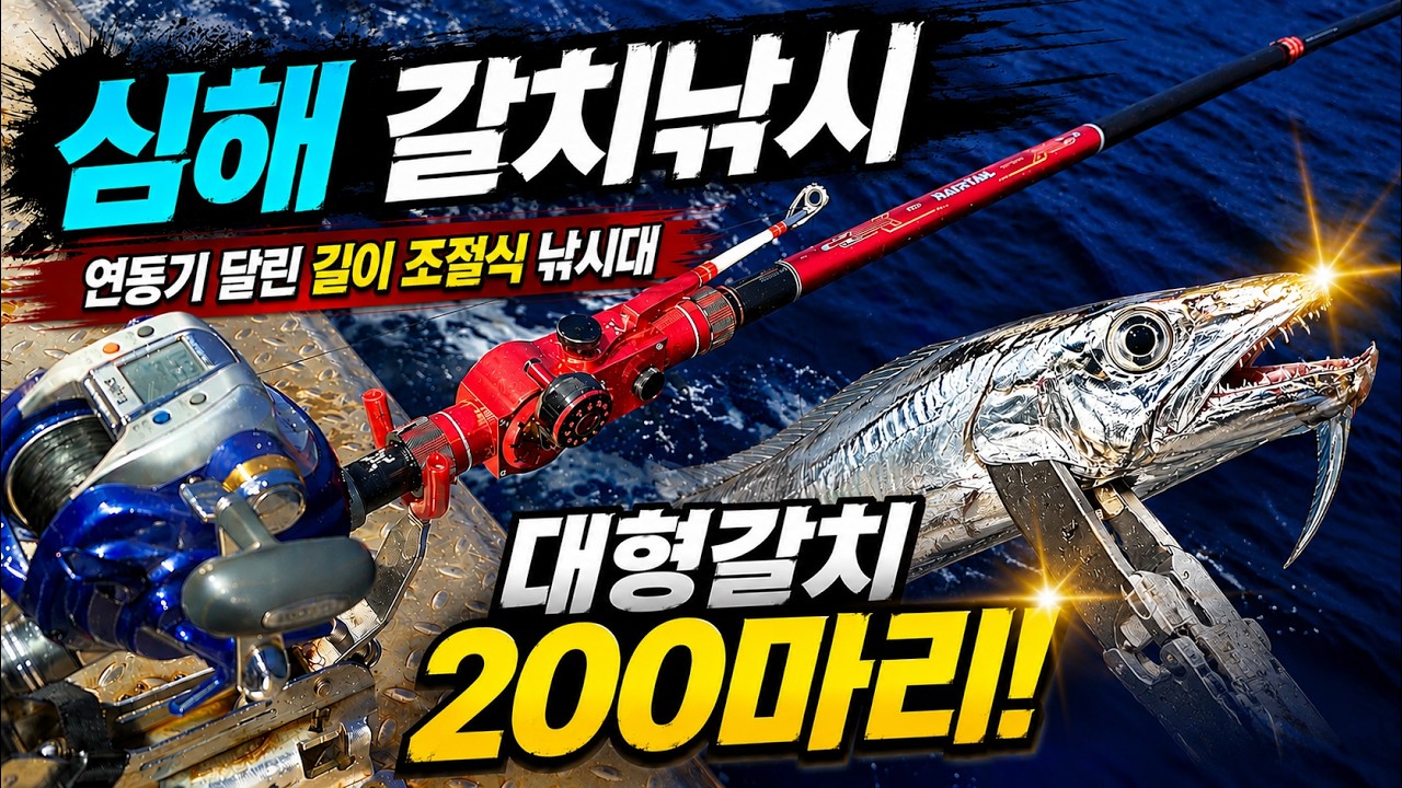심해 갈치낚시, 낚시대를 들지 않고 채비를 회수한다? 피로도 50% 줄인 연동기 갈치대의 비밀!