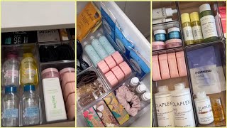 aesthetic bathroom organization pt 01🛀 | cleaning, refilling and restocking | tiktok compilation✨