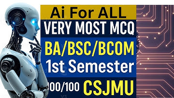 CSJMU AI for All Live | BA/BSc/BCom 1st Semester Vocational Course | 100+ MCQs Expected Questions