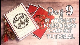 12 Days Of Christmas //Day 9: Stationery Folio and Easy Cards Tutorial