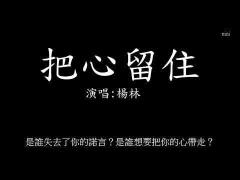 楊林   把心留住(歌詞)    超級好聽