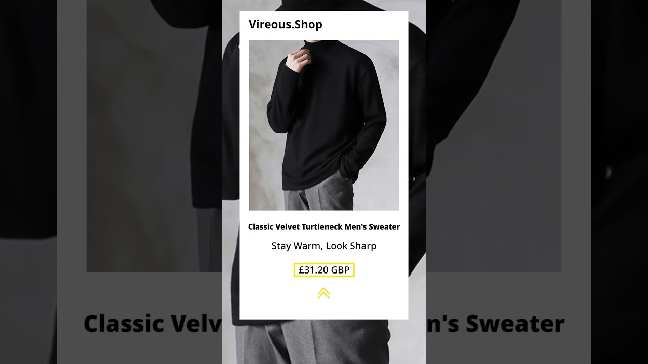 Classic Velvet Turtleneck Men's Loose Fit Sweater 