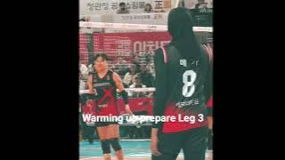Pemanasan Megawati Persiapan LEG 3 ( Warming up Red sparks )
