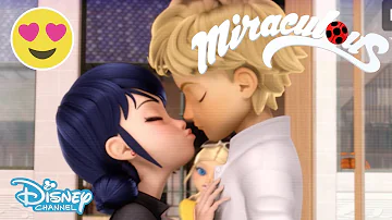 Miraculous Ladybug | Ladybug and Cat Noir Near Kisses Compilation 💋 | Disney Channel UK