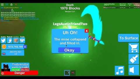 Roblox Mining Simulator | *ALMOST HIT 2,000 DEPTH*