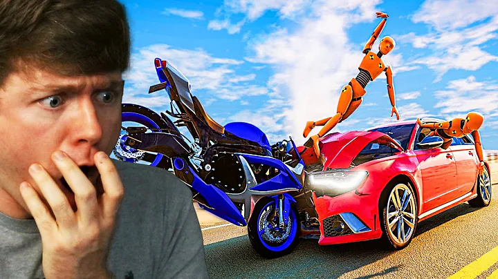Reacting to REALISTIC BIKE & CAR CRASHES! (BeamNG Drive)