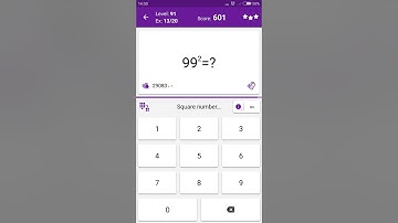 Math Tricks - Training mode - square numbers between 90 and 99 - level 091 (Number Keyboard)